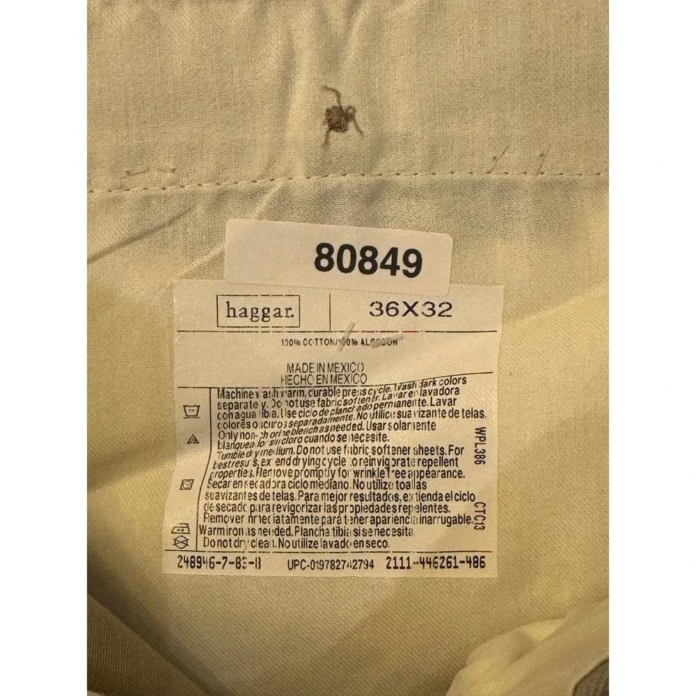 Vintage Haggar Black Label Khaki Pleated Chinos Mens 36x32 Comfort Fit Y2K NWT